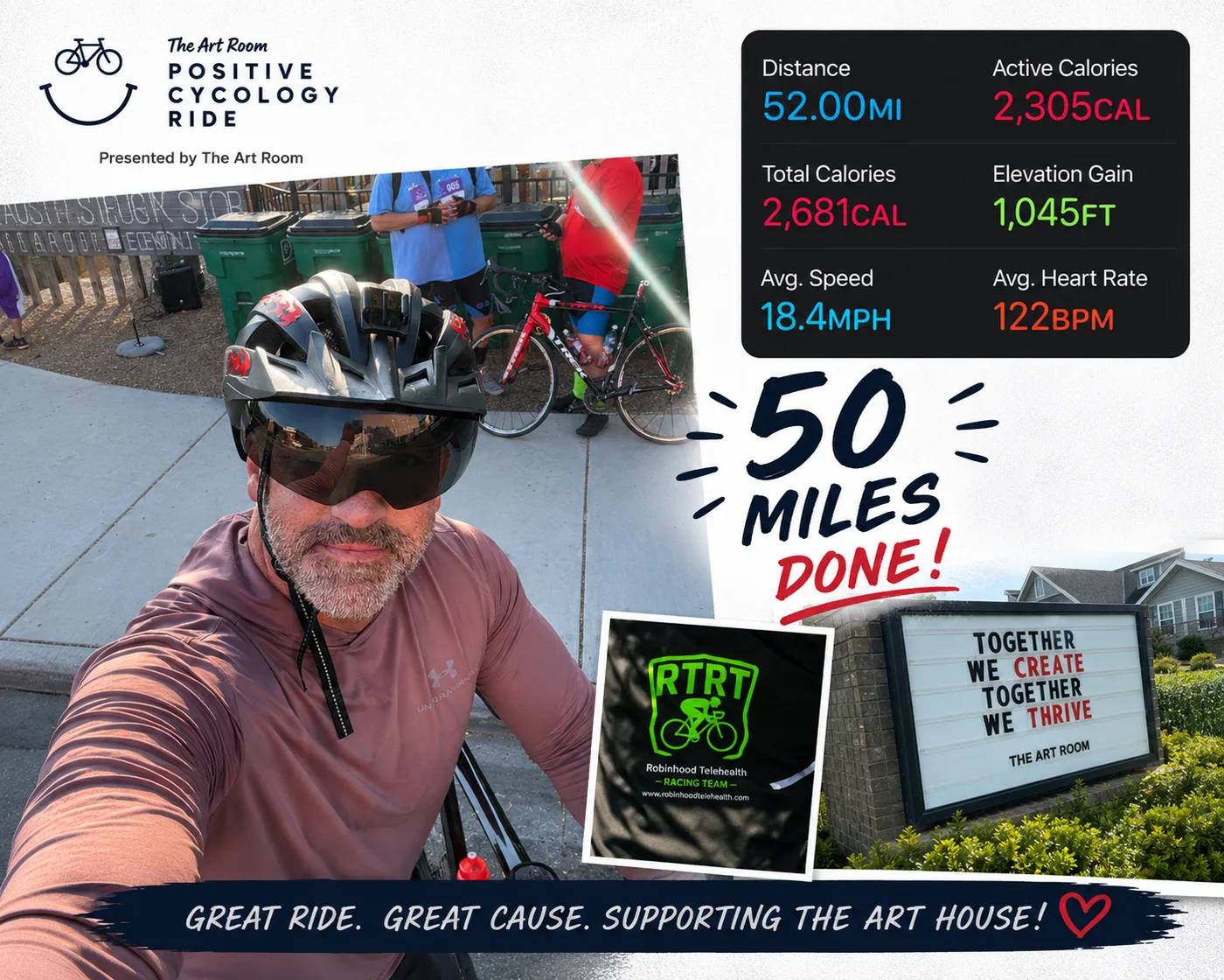 Gary Lynch, founder of Fuel the Code, in cycling gear at the Positive Cycology charity ride
