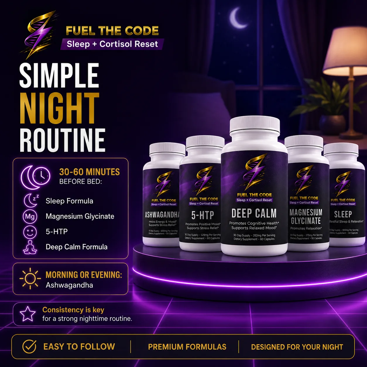 Featured UGC video — Sleep + Cortisol Reset customer routine